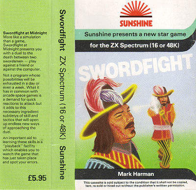 Swordfight box art for ZX Spectrum